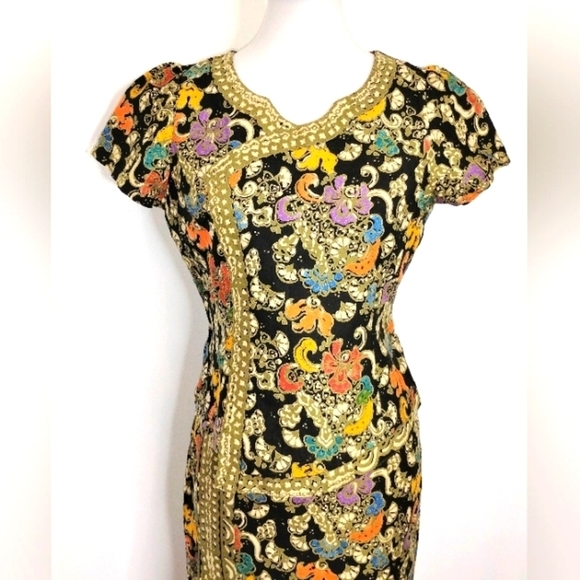 Vintage Dresses & Skirts - BATIK COTTON MAXI SKIRT AND BLOUSE NWOT